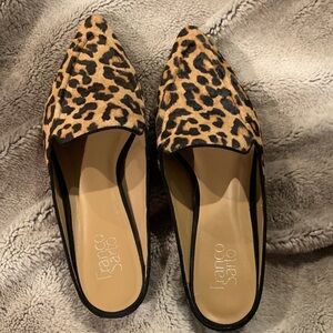Franco Sarto Tan and Black Animal Print Loafers